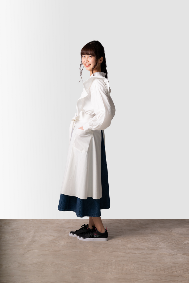 フリルエプロン(6.5oz マチュピチュデニム) – Cerisiers(セリジェ) フリルエプロン(6.5oz マチュピチュデニム) – Cerisiers(セリジェ)