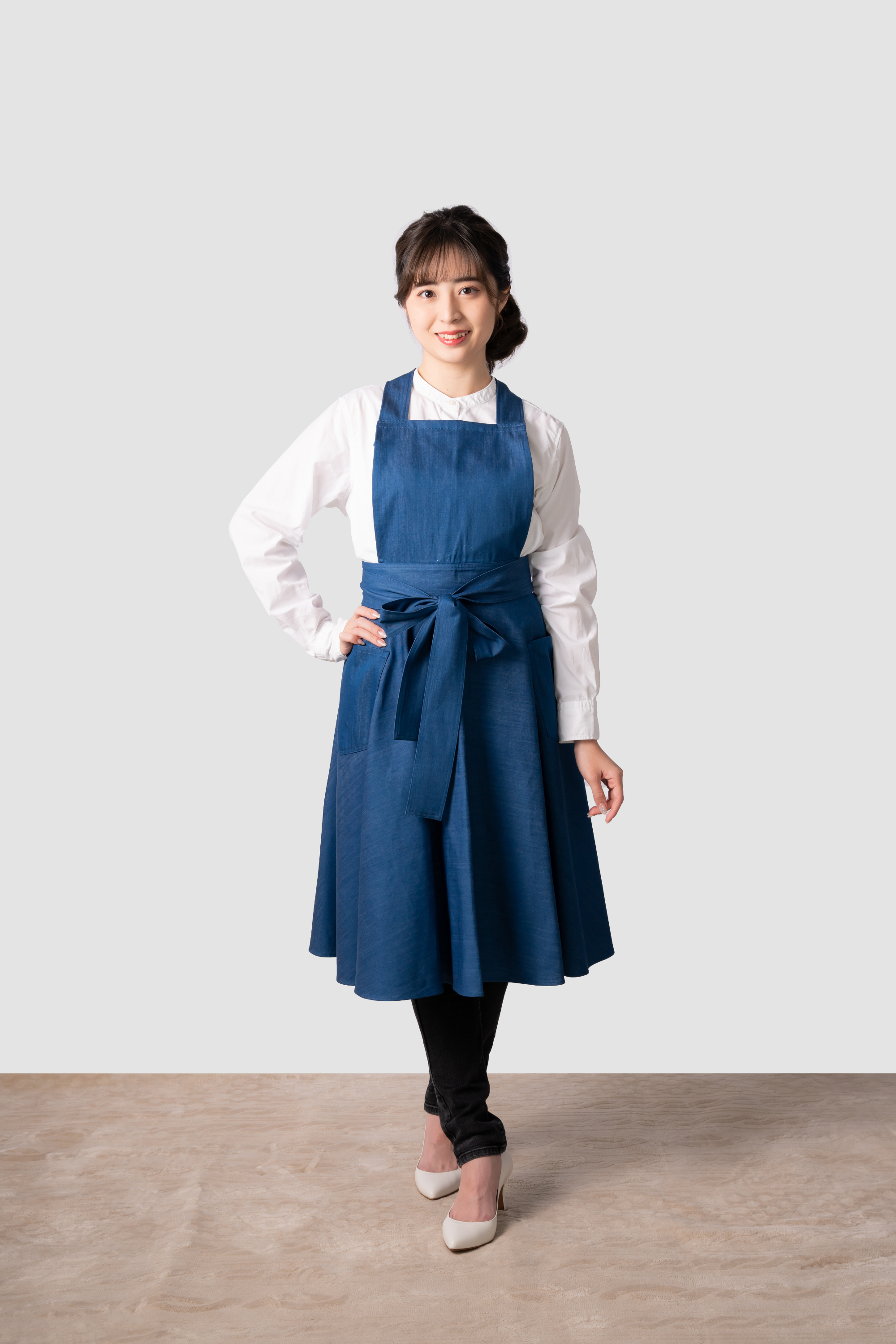 ワンピース風エプロン（6.5oz マチュピチュデニム） – Cerisiers